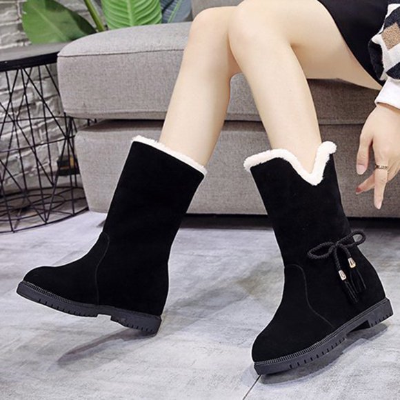 EGNMCR Ankle Boots for Women Womens Fashion Solid Boots Women Round Low Heel Boots Shoes