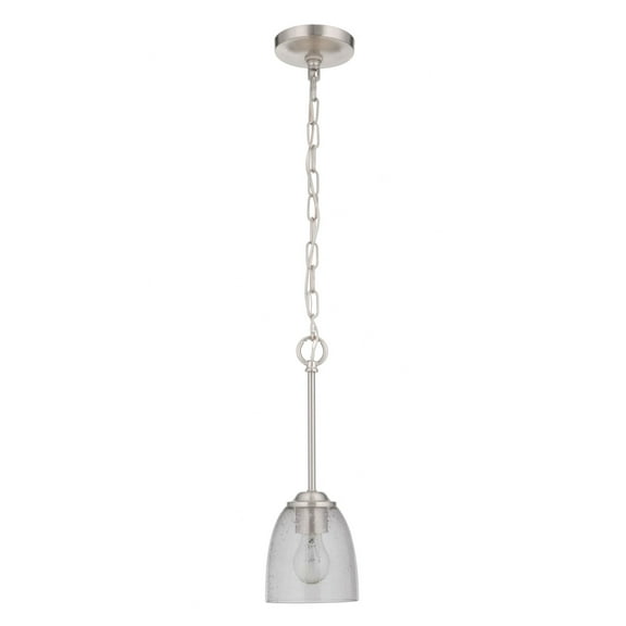 49991-BNK Craftmade Lighting Serene - One Light Mini Pendant in Transitional Style - 5.5 inches wide by 15.63 inches high-Brushed Polished Nickel