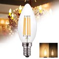 thumbnail image 2 of HEVIRGO 1PC C35 220V E14 Base 4W LED Energy Saving Dimmable Filament Candle Light Bulbs, 2 of 10