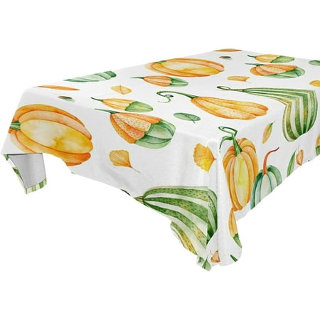 SKYSONIC Thanksgiving Pumpkin Tablecloth Waterproof Washable Polyester Square Table Cover Durable Tablecloth for Kitchen Dining Table Party Decor (54 X 72 Inch)