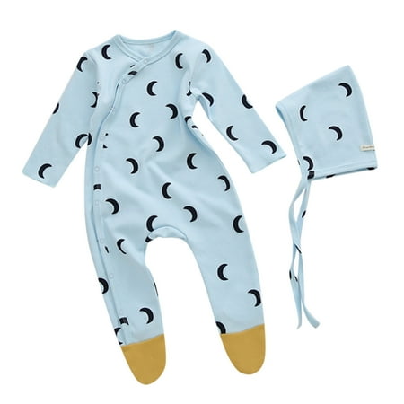 

ZHAGHMIN Baby 1-Piece Owl Footie Pjs Baby Boys Girls Sleepwear Romper Long Sleeve Graphic Print Footed Bodysuit Jumpsuit Pajamas Hat Baby Sweater Romper 3-6 Month Boy Clothes Summer Baby Boy