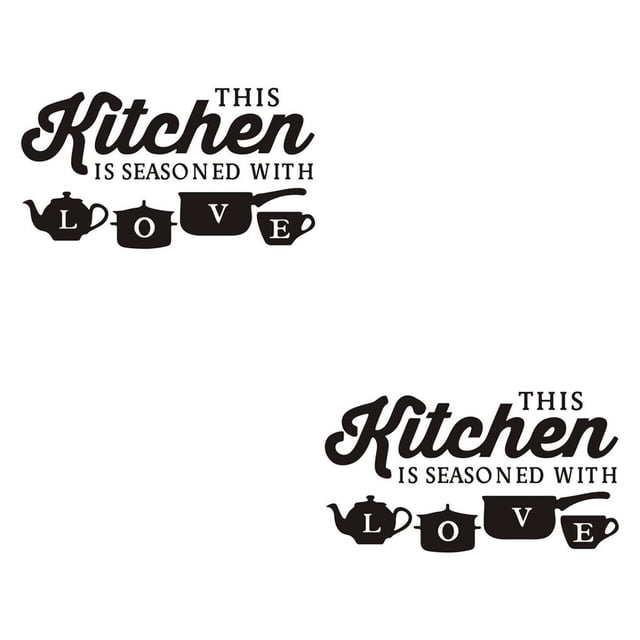 Adhesivo de pared Naiovety decoración letras en inglés para cocina color Negro 52x30cm 2Conjunto