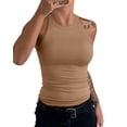 thumbnail image 3 of Langwyqu Sleeveless Racerback Women Solid Color Tank Tops Summer Slim Fit Camisole Vest, 3 of 5