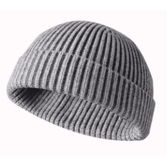 Sinhoon Men Women Universal Winter Knitted Hat Solid Color Hip Hop Retro Cap Unisex Fall Woolen Beanies