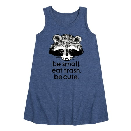

Instant Message - Small Trash Cute Raccoon - Toddler and Youth Girls A-line Dress