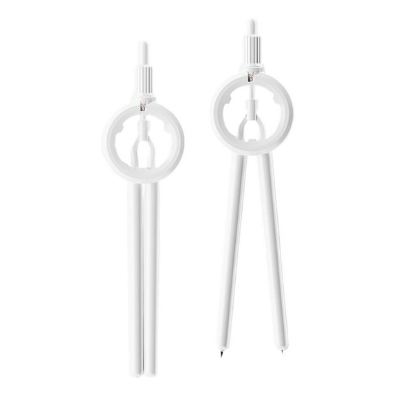 Yhmxh Compass for Geometry, Plastic Compass with Extra Lead, Adjustable Lockable Compass, Compass Drawing Tool, Drawing Compass, Drafting Compass, Compass for Woodworking (White)