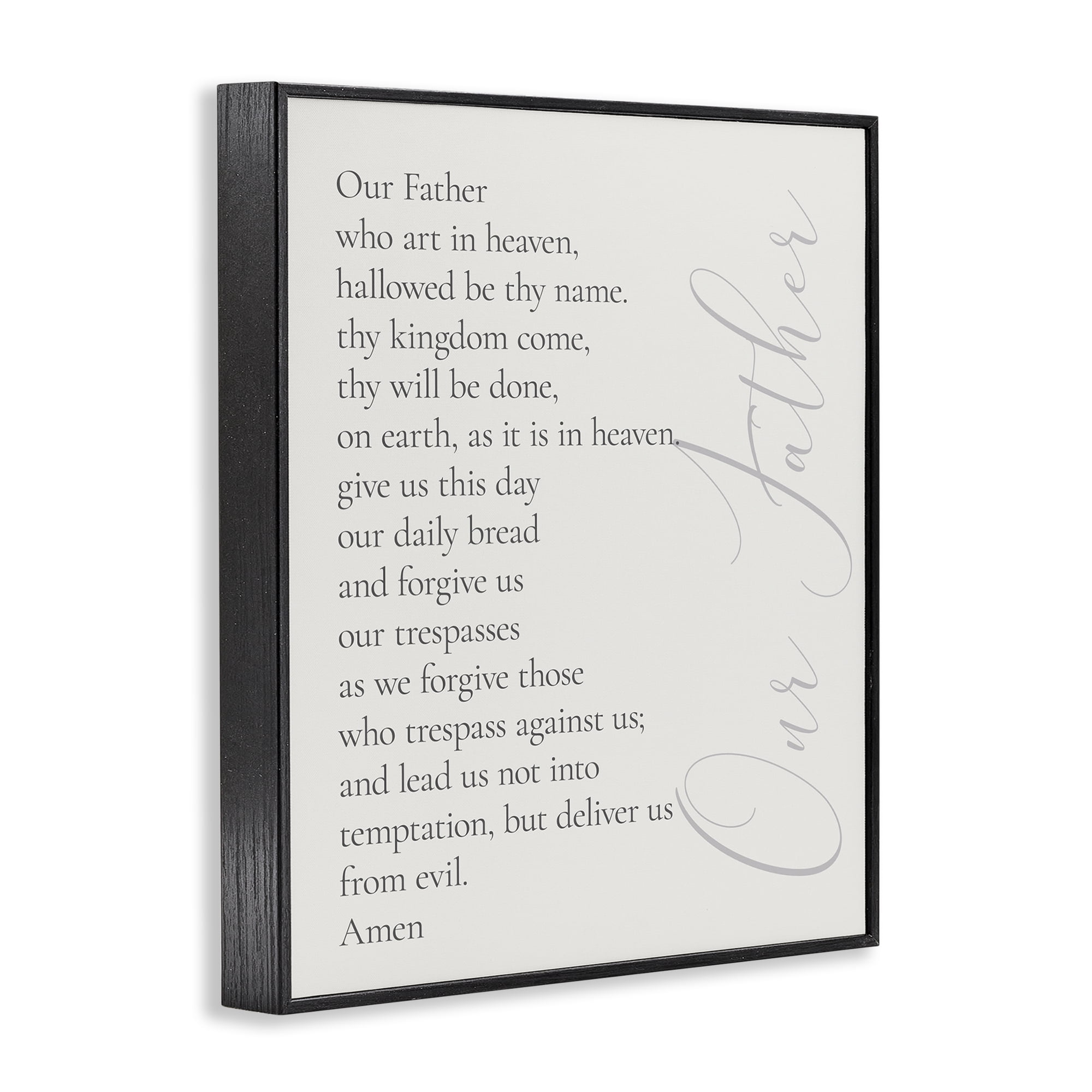 Stupell Industries Our Father Prayer Religious Painting Black Framed Art Print Wall Art, 11 x 14