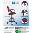 thumbnail image 3 of Boss Office Contoured Comfort Fabric Drafting Stool with Loop Arms in Burgundy, 3 of 8