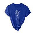 thumbnail image 1 of Pompotops T-shirt à Manches Courtes Imprimé Mode pour Femmes Blouse Décontractée Ample en Solde, 1 of 7