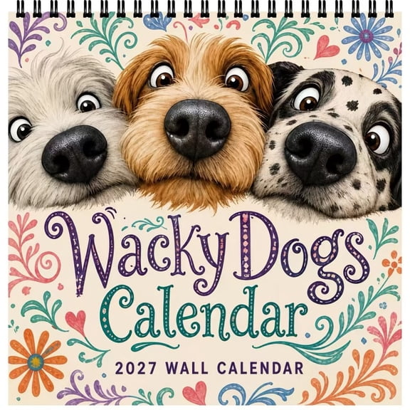 1 Pc 2027 Wall Calendar 2027 Fun Dogs Wall Calendar, 12-Month Monthly Planner