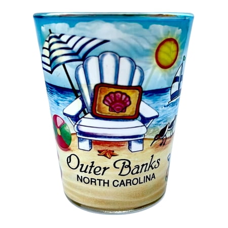 Outer Banks North Carolina Beach Chair In and Out Shot Glass