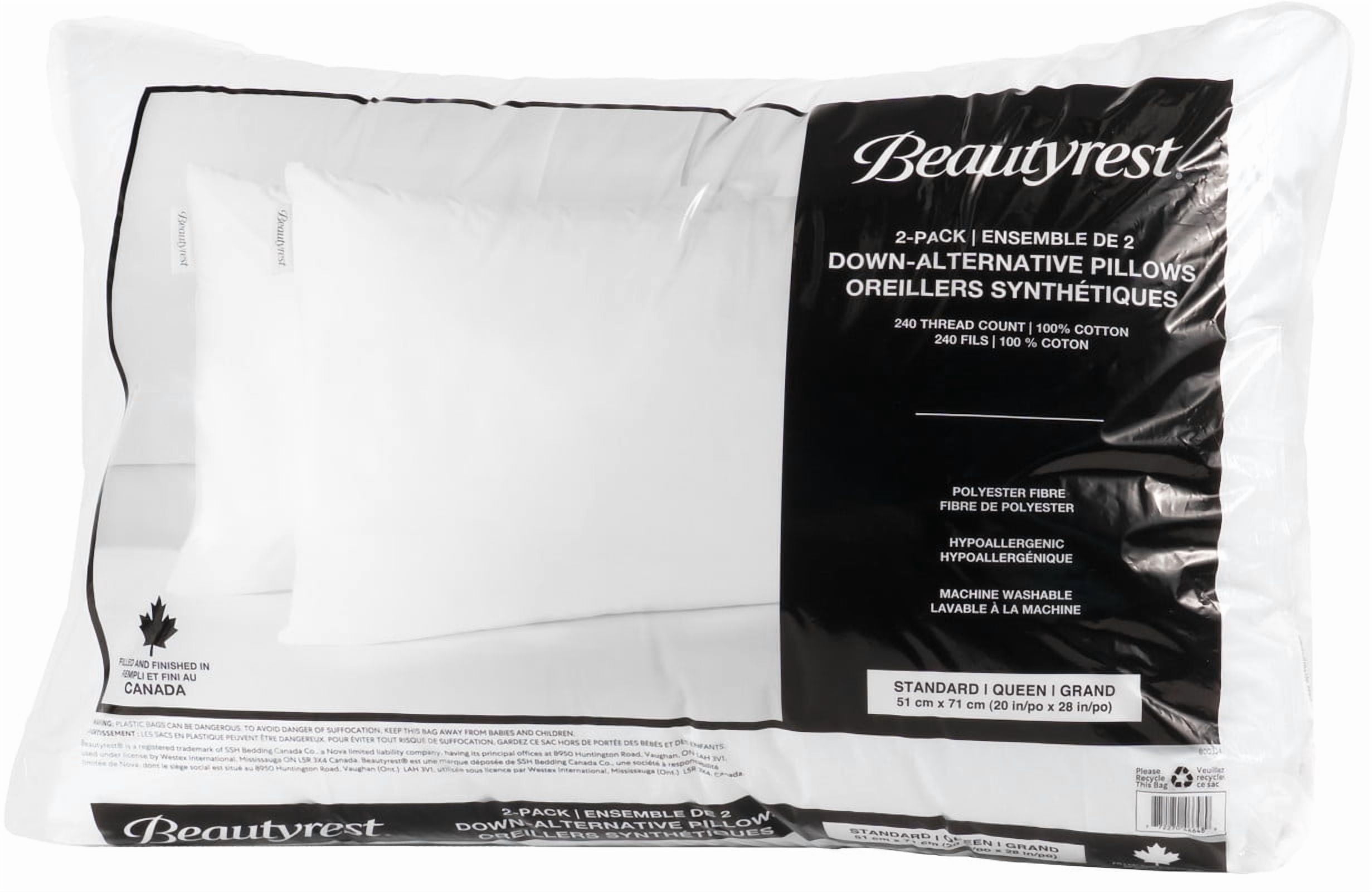 Oreillers en Coton Beautyrest Paquet de Deux