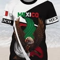 thumbnail image 2 of Camiseta con estampado de águila para hombre: cómoda, moderna y duradera, camiseta informal para todas las estaciones, diseño de moda, ropa de hombre de gran tamaño con la bandera de México, 2 of 5