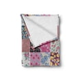 thumbnail image 2 of Vintage Soft Flannel Fleece Blanket, Geometric Checkered Squares with Blooming Flowers Spring Season Plant Arrangement, Cozy Plush for Indoor and Outdoor Use, 50" x 60", Multicolor, by Ambesonne, 2 of 6