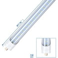 thumbnail image 3 of T8 Single Pin 8ft Led Light Bulb 6000k 65W 2 Row Dual-Ended Power 12Pack, 3 of 6
