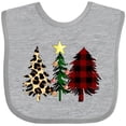 thumbnail image 3 of Inktastic Three Christmas Trees in Plaid and Leopard Print Boys or Girls Baby Bib, 3 of 4