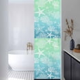 thumbnail image 3 of Teal Blue Ombre Coastal Window Privacy Film,Sea Nautical Summer Beach Starfish Coral Static Cling UV Sun Blocking Window Tint Day and Night,Non-Adhesive One Way Privacy Cover 17.7''x78.7'', 3 of 7
