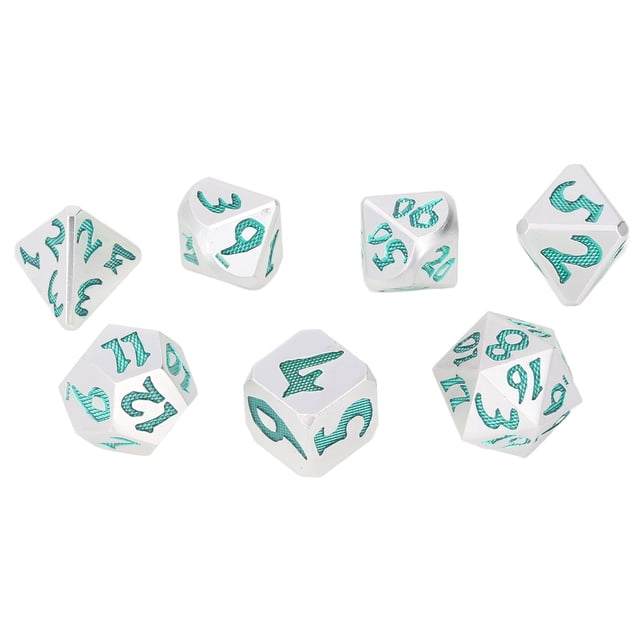 Dados de poliedro, juego de dados rodantes de 7 piezas, juego de dados de metal, dados poliédricos de grado profesional