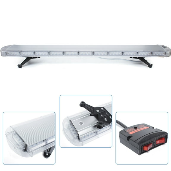 Miumaeov 51'' 96 LED Strobe Light Bar Amber Emergency Beacon Warn Tow Truck Response Waterproof