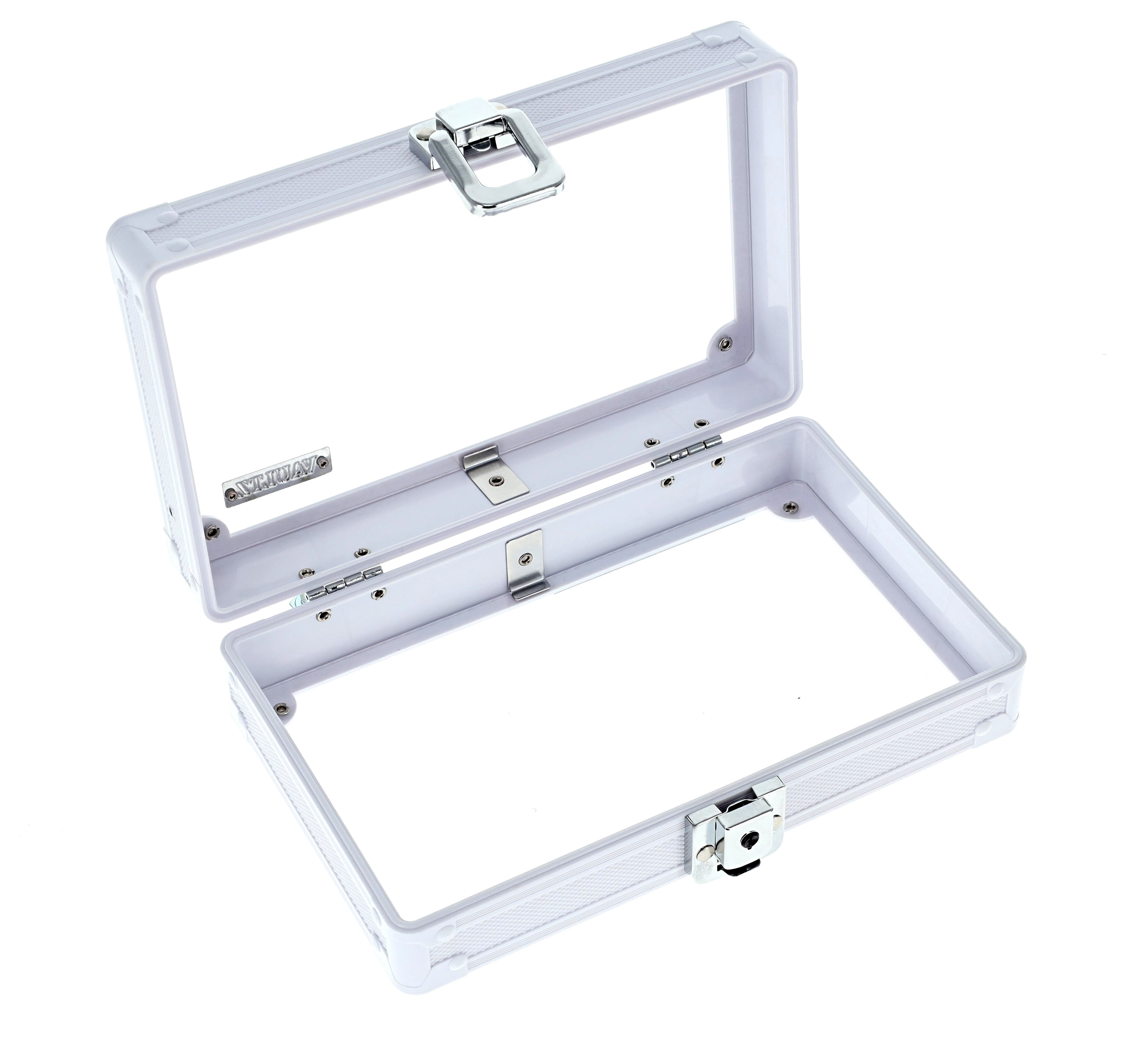Vaultz Locking Pencil Box Clear Acrylic with Key Lock for Elementary School Supplies, New, VZ06117