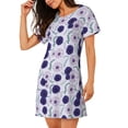 thumbnail image 2 of Naloa Daisies Flowers Print Women Nightgowns,Womens Loungewear,Short Sleeve Sleepwear,Comfy Ladies Nightdress, 2 of 6