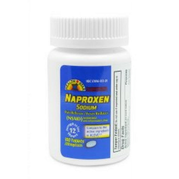 Health Star Naproxen Sodium Pain Reliever/Fever Reducer One Bottle of 100 Tablets