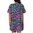 thumbnail image 3 of Naloa Rainbow Animal Skin Women's Short-Sleeved Pajama Set, Loungewear, Summer pajamas, Breathable Cozy - Large, 3 of 9