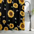thumbnail image 2 of Vintage Sunflowers Shower Curtain Set, Waterproof Shower Curtains for Bathroom, Elegant Pastoral Botanical Watercolor Washable Fabric Cloth Bath Curtain for Bathtub Decoration with Hooks 60x72 Inches, 2 of 9