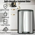 thumbnail image 3 of NiamVelo Kitchen Trash Can 13 Gallon with Soft Slow Lid Big Step Trash Can with Removable Plastic Inner Bucket Stainless Steel Garbage Can for Bathroom Kitchen and Office Trash Bin 50 Liter, Silver, 3 of 8
