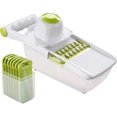 thumbnail image 1 of Rebanadora, rebanadora de frutas y verduras 8 en 1, cortadora de verduras multifunción, acero inoxidable intercambiable con contenedor de alimentos TUNC Sencillez, 1 of 5