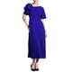 thumbnail image 2 of Vestido de verano midi con cuello asimétrico y dobladillo plisado de manga corta con volantes para mujer XL azul, 2 of 6