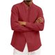 thumbnail image 5 of Ceisia Men's Relaxed Fit Linen Blend Stand Collar Shirt, Solid Color Long Sleeve Casual Button-Up Top Gifts, 5 of 6