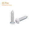 thumbnail image 3 of Unique Bargains Vis Blanches ST4x20mm à Taraudage Automatique, Lot de 25 Vis Crantées à Tête de Poêle pour le Travail du Bois, 3 of 5