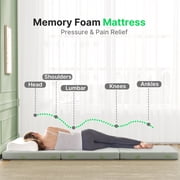 BEHOST 3 inch Tri Folding Memory Foam Futon Mattress, Eco-Friendly Fire-Retardant & Portable Guest Bed, Single Size