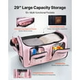 thumbnail image 3 of VEVOR Dance Bag with Garment Rack, 29 Inch Rolling Dance Duffel, with Wheels, USB Port, Height Adjustable Clothes Rack, Privacy Protection Curtain, Ideal for Travel and Competitions, Matte Pink, 3 of 9