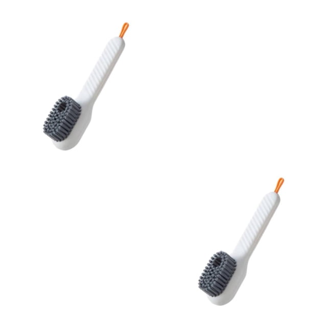 Moyic Cepillo multifunción para zapatos, líquido para añadir ropa, dispensador de jabón de espuma rápida, herramientas de limpieza para Blanco 2Conjunto