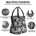 thumbnail image 3 of Black Christmas Snowflake Pattern Drawstring Lunch Bag Women - Drawstring Lunch Bag Insulated for Work Office - Stain-Resistant Large Lunchbags for Women with Multi-Pockets, 3 of 6