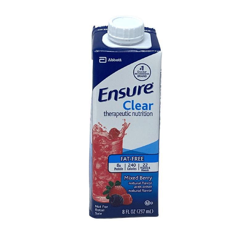 Ensure Clear Mixed Berry,Institutional, 8 oz. - 1 Case of 24 Each