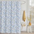 thumbnail image 3 of Shower Curtain Blue Daisy Green Leaf Shower Curtains for Bathroom Decor, Waterproof Polyester Shower Curtain Set with Hooks, Extra Long 72" x 96" Spring Floral Plant, 3 of 9