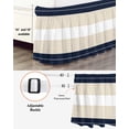 thumbnail image 3 of Navy Beige Striped Wrap Around Bed Skirts for Queen Bed 16" Drop, Bed Skirt with Adjustable Elastic Belt Dust Ruffle Bed Valance for Bedroom Hotel Luxury Gradient Geometric Blue White Bed Frame Cover, 3 of 7