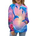 thumbnail image 4 of Charming Dolphins in Floral Fantasy-2 3D Print Hoodie Men Women Autumn Thin Pullover Sweatshirt Vintage Streetwear Tops, 4 of 6