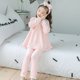 thumbnail image 1 of Ropa de niña grande Otoño Invierno pijamas de franela cálidos de manga larga conjunto de ropa de dormir con estampado bonito para niña enviar banda para el pelo regalo de Navidad, 1 of 4