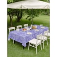 thumbnail image 3 of Outdoor Tablecloth with Umbrella Hole and Zipper, Purple Flowers Rectangle Table Cloth 60x102 Inch Waterproof Tablecloth, Spring Vintage Flowers Country Plants Picnic Table Cover for Patio Camping, 3 of 7