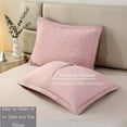 thumbnail image 2 of URBONUR 100% Cotton Pink Standard Pillow Shams, Farmhouse Quilted Pillow Shams Standard Size Set of 2, Soft and Cozy, Wrinkle, Fade, Stain Resistant Bed Pillow Covers 20''× 26'', 2 of 8