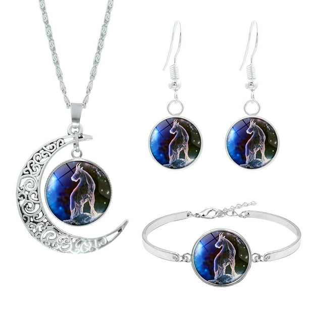 Xihbxyly Almacén de liquidación Collar, pendientes, pulsera y 12 constelaciones, regalo para esposa, novia, mamá, regalo para mujer