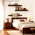 thumbnail image 4 of Black Wooden Floating Shelves for Wall 36 Inches Long,Rustic Solid Wood Farmhouse Wall Shelves with Invisible Brackets for Bathroom, Living Room, Bedroom, Kitchen Set of 3, 4 of 18