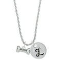 thumbnail image 1 of Delight Jewelry Silvertone Mini ''Rescue'' Dog Bone Silvertone Script Initial Disc - Z - Charm Necklace, 20"+3", 1 of 4