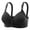 Black, variant on Women Bra Front Button Closure Adjustable Strap Push Up Plus Size No Wire Breast Support Elastic Soft Solid Color Lady Bra Underwear