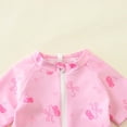 thumbnail image 5 of lnmuld Toddler Baby Girls One Piece Swimsuit UPF 50+ Sun Protection Short Sleeve Zipper Bathing Suit Cherry Bow Print Beach Swimwear Size:0-6 Months, 5 of 9