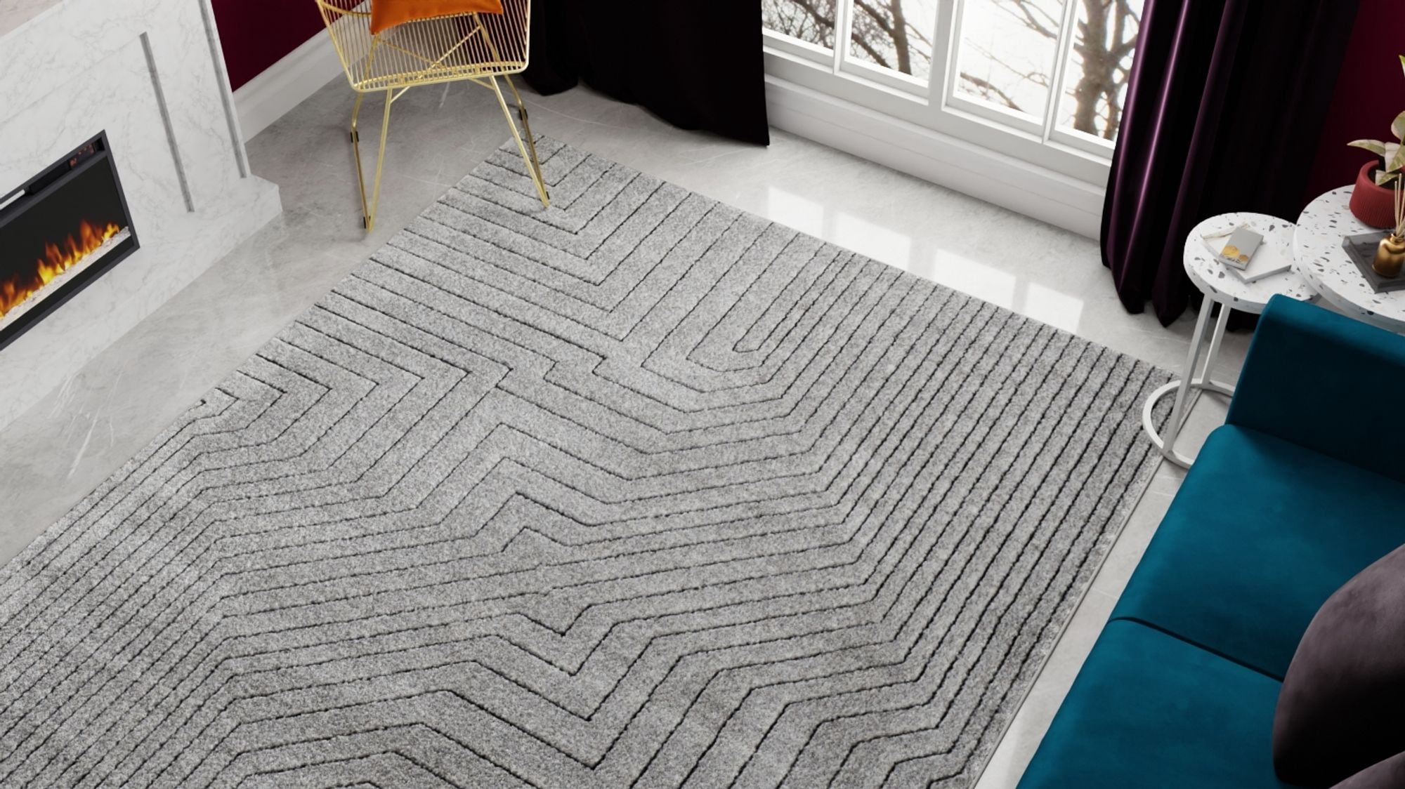 Rugs America Chanai CN90A Contemporary Geometric 8'x10' Area Rug